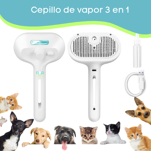 Cepillo de Vapor para Perros y Gatos 3 en 1